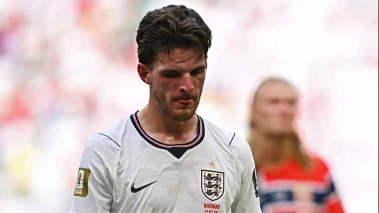 Declan Rice sofre lesão e Inglaterra é superada pela Noruega nas quartas de final da Copa do Mundo 2026