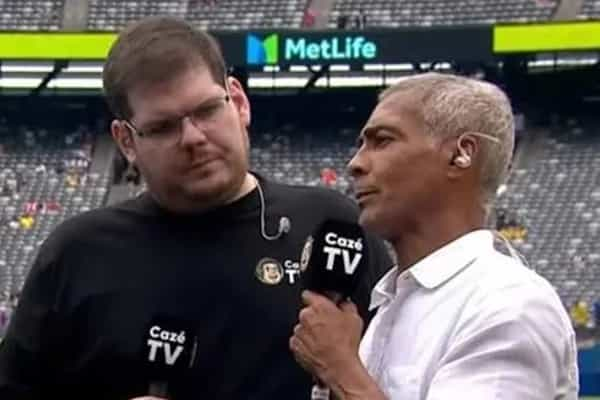 Repórter da Cazé TV é advertido por funcionária da FIFA ao tentar retirar pedaço da rede da final
