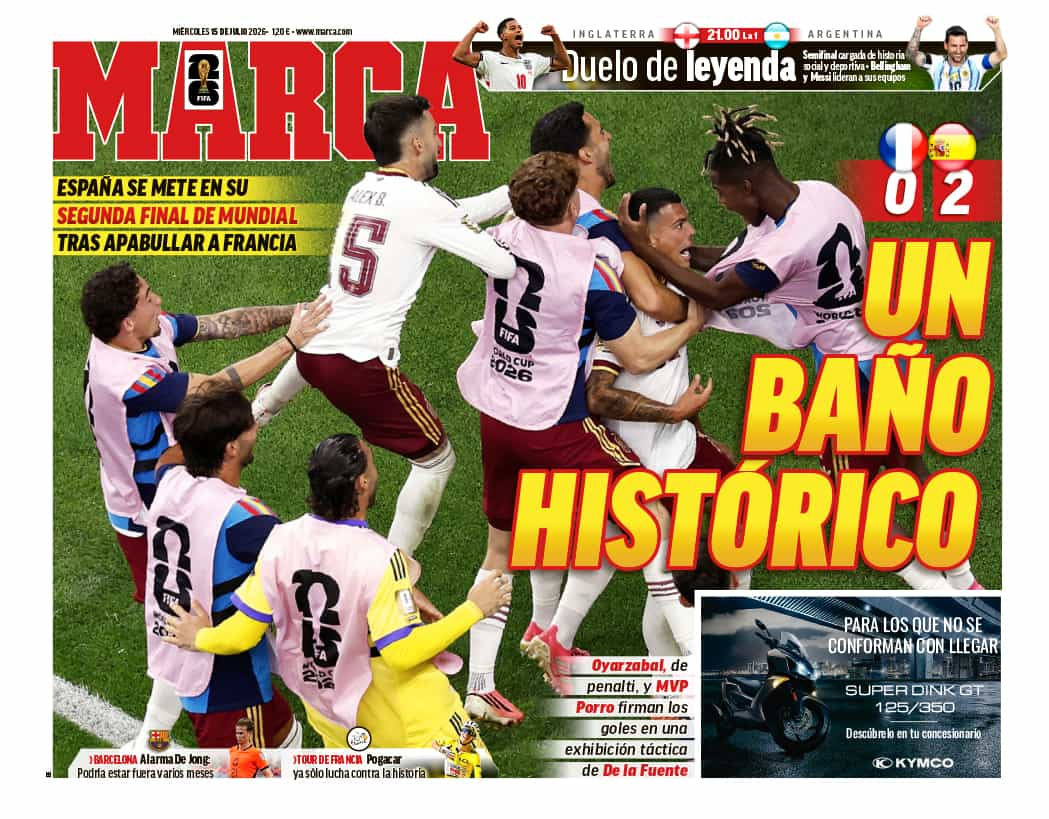 Espanha vence a França por 2 a 0 e garante vaga na final da Copa do Mundo de 2026